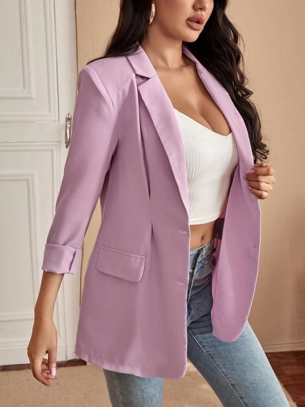 SHEIN Lilac Blazer Jacket